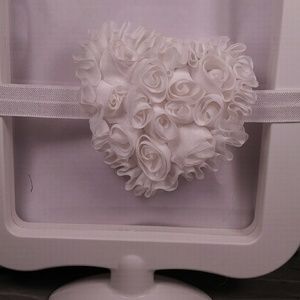 Infant White heart headband